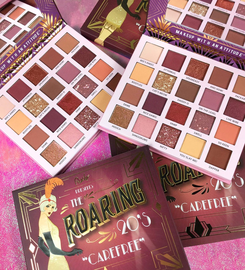 RUDE Roaring 20â€™s Eyeshadow Palette | Bold, Velvety Matte & Shimmer Shades for Vintage Glam Looks | Blendable, High-Pigment, Vegan & Cruelty-Free Makeup Palette [Carefree] - Image 5